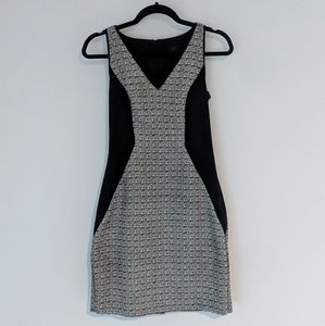 Black & white figure hugging dress